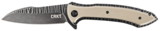 The CRKT APOC is an apocalypse ready folding knife with stonewashed blade and tan G10 grips.